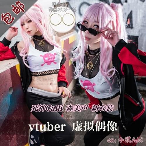 Anime! Vtuber Hololive Mori Calliope Battle Suit Lovely Uniform Cosplay Costume Halloween Party Role Play Outfit Dailydress NEW