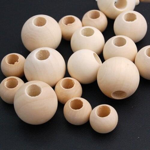 8-50mm Natural Wood Beads, Unfinished Loose Wood Beads Crafts, Suitable for Home and Holiday Decor, DIY Jewelry Making