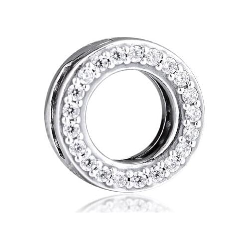 Reflexion Circle of Pave Clip Charm Woman Fashion Beads For Jewelry Making DIY Original 925 Silver Beads For Bracelets & Bangles