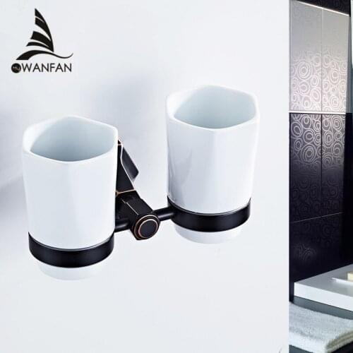 Holders Brass Ceramic Cup Bathroom Accessories Gold Double Cup Tumbler Holders Toothbrush Cup Holders 93003