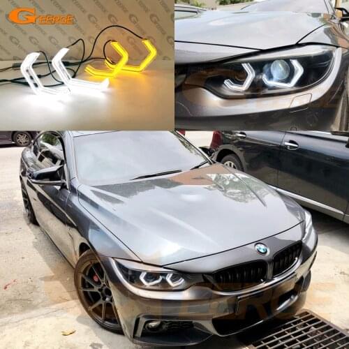 For BMW 4 Series F32 F33 F36 F82 F83 M4 Ultra Bright Concept M4 Iconic Style LED Angel Eyes halo rings Day light