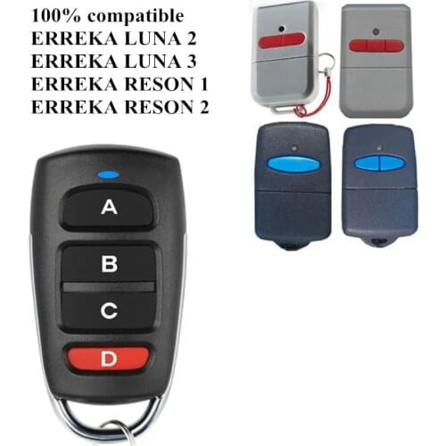 ERREKA LUNA ERREKA RESON Compatible Electric Gates Remote Controls For Command Garage Barrier Fixed Code Key Fob 433.92Mhz