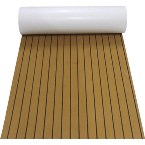 EVA 2400x1200x6mm decking sheet background customizable style laser sailing anti-skid mat imitation teak deck mat brown + black