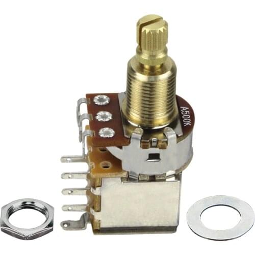 FLEOR Guitar Bass Audio Taper A500K Push Push Potentiometer & DPDT Switch Copper Long Split Shaft Pot