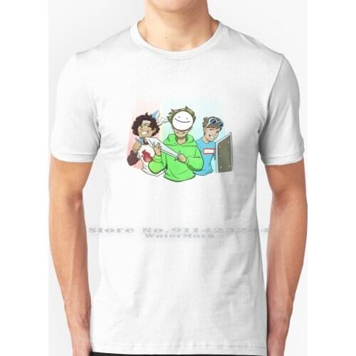 Dream Team Fighting T Shirt 100% Pure Cotton Dream Team Sapnap Dreamwastaken Georgenotfound Youtubers Manhunt Speedrunners
