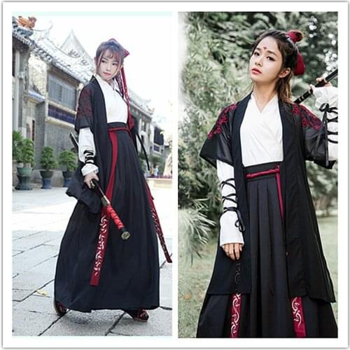 Chinese National Folk Dance Costume Women Traditional Hanfu Clothin Lady Oriental Swordsman Outfit Han Dynasty Cosplay Clothing