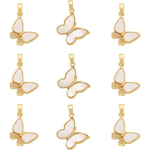 Korean Fashion 18K Gold Plated Cute Butterfly Pendant Without Chain for Women Necklace Jewelry Gifts Jewelry Findings