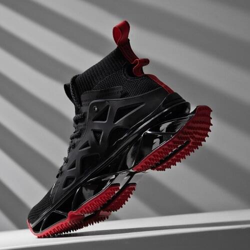 High Top Blade Running Shoes Men Breathable Luminous Sneakers Men Antiskid Damping Outsole Athletic Sports Shoes Run Zapatillas