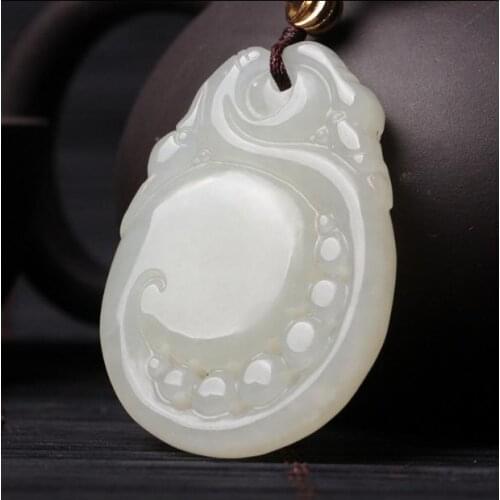 Hetian jade pendant Froude Froude longevity certificate pendant Pendant with male and female longevity
