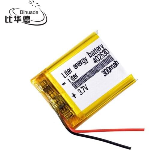 3.7V 300mAh battery 402530 Lithium Polymer Li-Po li ion Rechargeable Battery For Mp3 MP4 MP5 GPS PSP mobile electronic part
