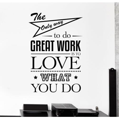 Love What You Do Wall Decall Office Quote Art Motivation Decor Stickers Muraux Work Quotes Wall Sticker Bedroom Words Z585