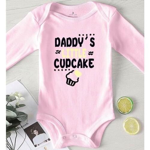 Newborn Girl Outfit Kids Outfit Bodysuit for Newborns Printing Daddy Little Cupcake Baby Clothes Winter One Piece Jumpsuit