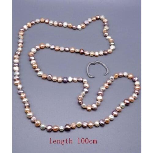 New Arrival Favorite Pearl Jewelry White Pink Lavender Baroque Genuine Freshwater Pearl 120cm Long Birthday Party Lady Gift