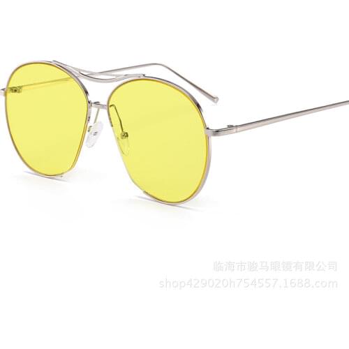 Full Alloy Frame Goggles Women Sunglasses Men Vintage Retro Half Round Semi Rimless Ocean Color Sun Glasses Luxury Brand Design