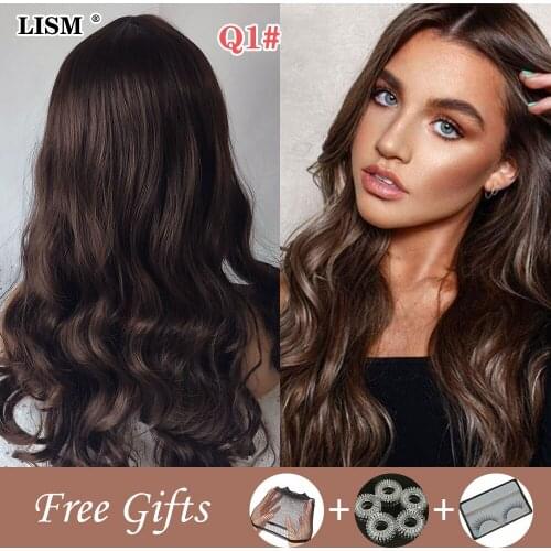 New Ladies Gradient Straight Curls Fashion Mixed Color Wig for Women Synthetic Hair Purple/Brown/Gold/White Club Party Wigs