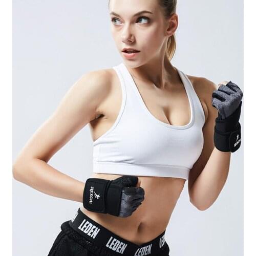 Professional Gym Fitness Gloves Wristband Crossfit Workout Power Weight Lifting Bodybuilding Half Finger Glove Equipment