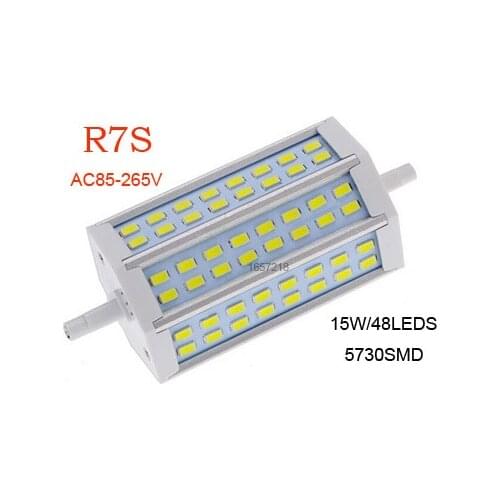 R7S LED Lamp SMD5730 15W 118mm 85-265V LED Light LED R7S 48LEDs Bulb Energy Saving Perfect Replace Halogen Lamp Free Shipping