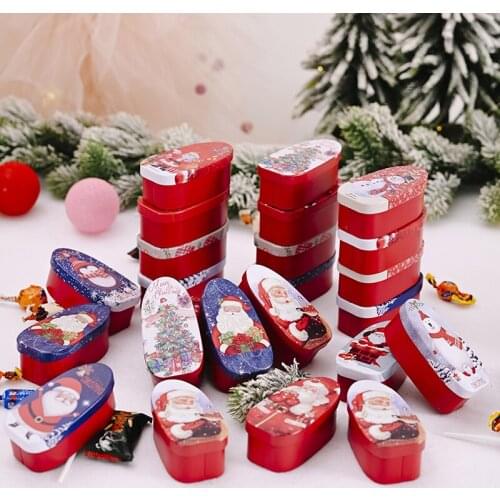 Christmas Tin Gift Box Candy &cookie Storage Box Hanging Tree Xmas Decor New Year Birthday Party Decoration Ornament Storage Box