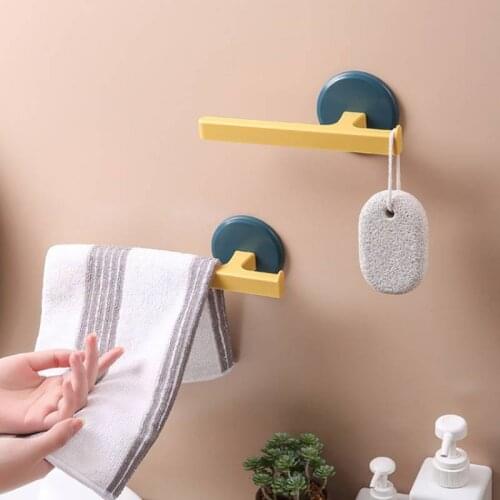 Self-adhesive Towel Holder Rack Wall Mounted Towel Hanger Bathroom Towel Bar Shelf Roll Holder Hanging Hook Bathroom Organizer