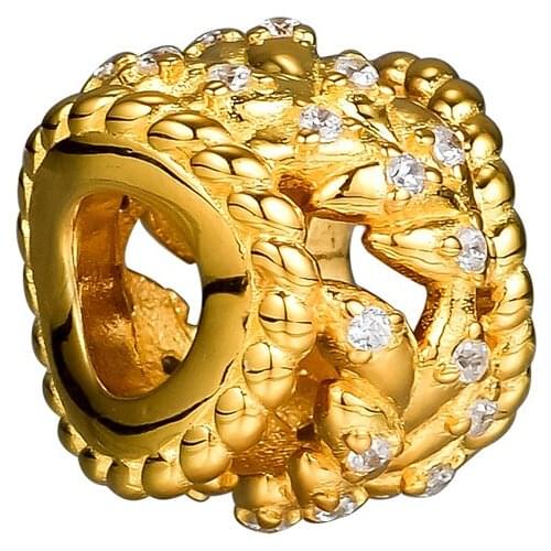 DIY Fits for Pandora Charms Bracelets Dazzling Grain Swirls Shine Beads 100% 925 Sterling-Silver-Jewelry Free Shipping