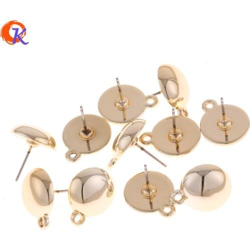 Cordial Design 100Pcs/Lot 14*17MM Gold Color Semicircle Shape Plastic Earrings Base Accessories For Hand Made Earring Findings