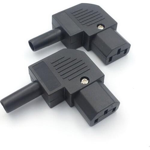 POWER Plug IEC C13 Left Angle Rewirable Horizontal Connector 10A C13 90 Degree Plug for traveller Home Use
