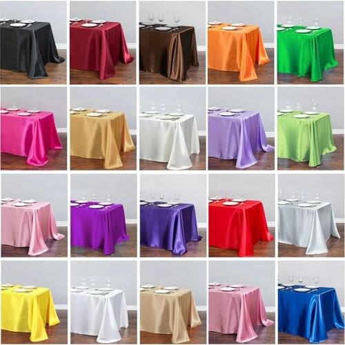 Satin Table Cloth Tablecloth On The Table Cover Overlay For Birthday Wedding Banquet Restaurant Festival Party Supply Tapete