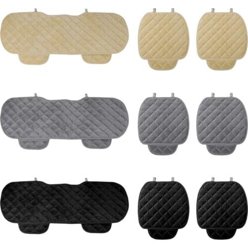3PCS/Set Universal Comfortable Square Soft Cotton Car Seat Cushion Front Back Seat Covers Auto Chair Pad Mat Car Supplies