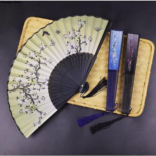 Fan Folding Fan Womens Chinese Style Ancient Style Classical Folding Fan Japanese Style Craft Fan Cherry Blossom Butterfly New