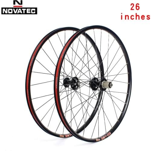 Novatec mountain bike MTB off road Aluminum alloy sun rims bike wheels 26 inches Disc Brake 4 Bearings 7-11speedQR Bicycle Wheel