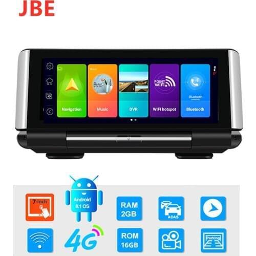 7 Inch 4G Android 8.1 Car DVR GPS 2G RAM FHD 1080P Video Recorder Dual Lens Dashboard Camera WiFi App Remote Monitoring