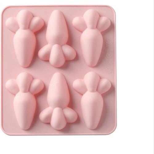 1pcs 6Holes Carrot Food Grade Silicone Cake Mold/Chocolate Mold/Ice Mold etc. DIY Mould