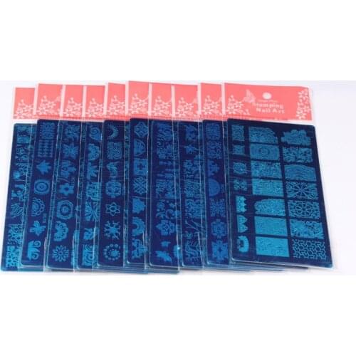10 pcs /lot French Theme Rectangle Lace Nail Art Stamping Plate 01-10 Retro Lace Rectangle Nail Stamping Image, BC01-010