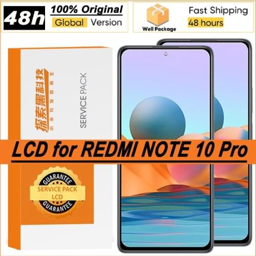 100% Original 6.67'' Display for Xiaomi Redmi Note 10 Pro Full LCD Touch Screen Digitizer Assembly Repair Parts