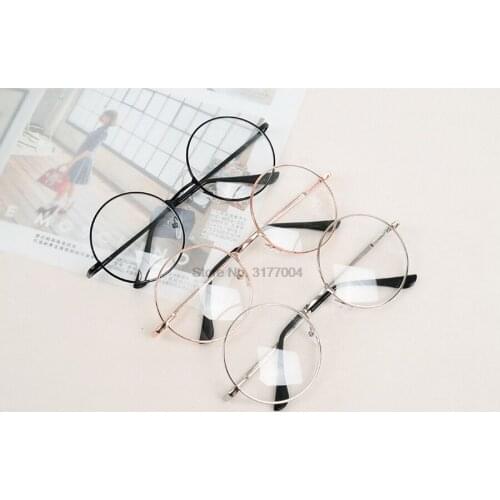 DHL 500pcs Vintage round frame Glasses Cosplay prop action figure toy glasses for adults