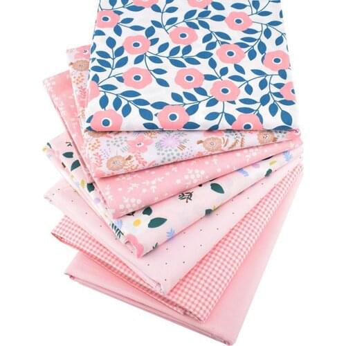 7 Pcs Fabric Cotton Printed Flower Fabric Cloth Sewing Patchwork Cloth Clothes Making Material Sewing Supplies 25x20cm/50x40cm