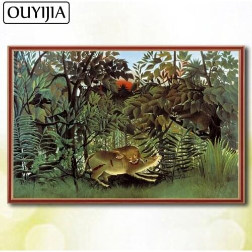 OUYIJIA 5D DIY Diamond Famous Painting Full Square Rousseau Diamond Mosaic Picture Of Rhinestons Embroidery Painting For Sale