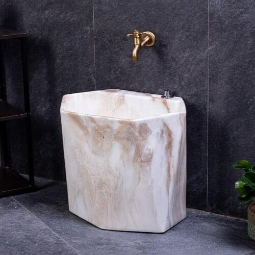 Large mop washing pool balcony toilet floor basin mop pool ceramic floor type household sink mop pool