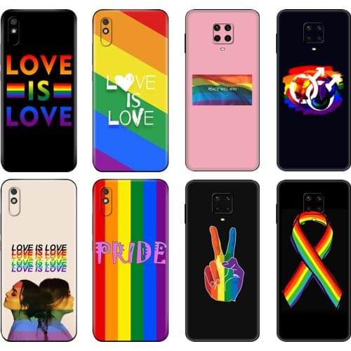 Black tpu Case For Xiaomi Redmi 7A 8 8A 9 9A 9C Case Redmi Note 8T 8 Pro T Note 9 9S Pro Lesbian LGBT Rainbow Flag Pride Art