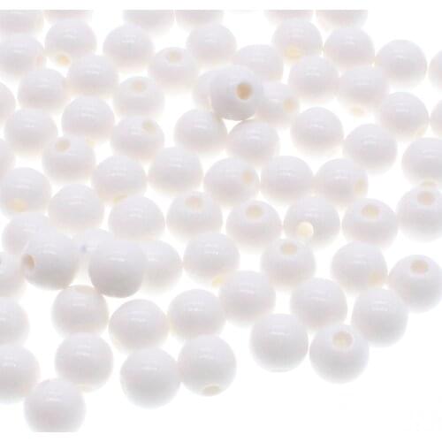 CHONGAI 200Pcs 6mm white Acrylic Round Ball Spacer Beads For Jewelry Making DIY Jewelry Accessories For Handicrafts