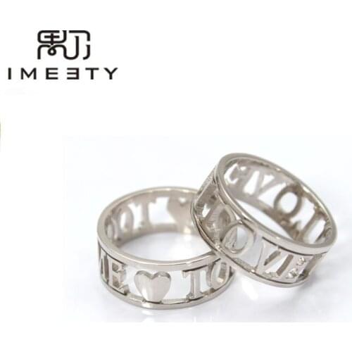IMEETY personalized ring handmade engagement ring silver nameplate rings custom couple rings for valentine gifts