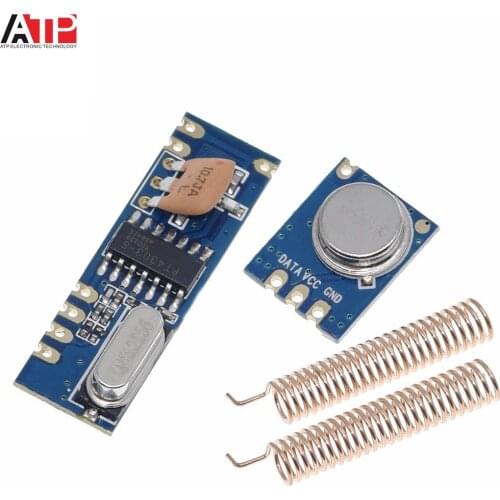 Great IT 1 Set 433MHz 100 Meters Wireless Module Kit ASK Transmitter STX882 + ASK Receiver SRX882 + 2Pcs Copper Spring Antenna