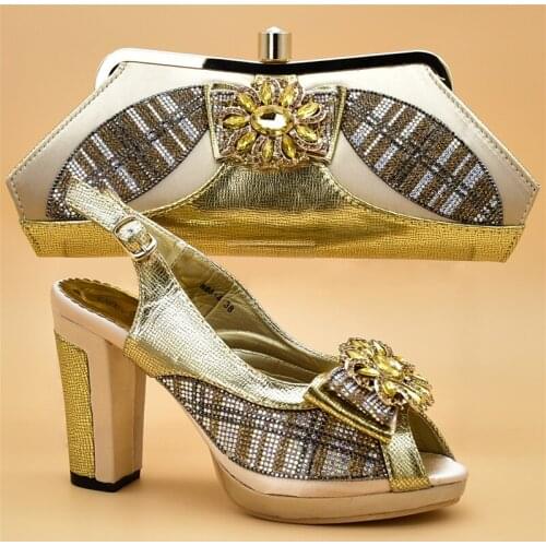 Latest Italian Ladies Shoes and Bag Set High Quality African Wedding Shoe and Bag Set Bag and Shoes Set Italy Luxury Women Shoes