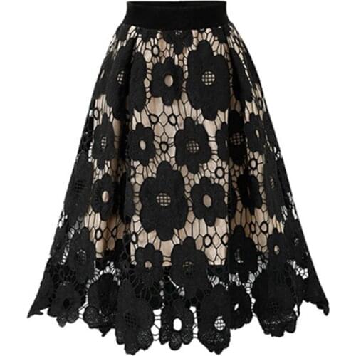 JAYCOSIN Lace Girl Skirt High-waist skirt with shorts underneath Print Soft Womens skirt Flared Skater Casual skirt pants Falda