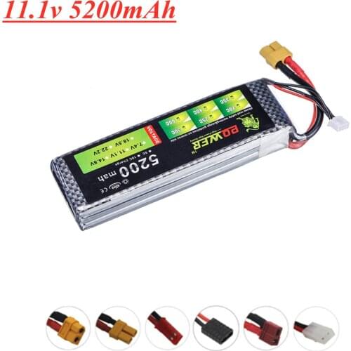 Lion Power 11.1v 5200mah Lipo Battery 30C T/XT60 plug For RC Drones Helicopter Boats Airplanes 5200mah 3s 11.1V Lithium battery