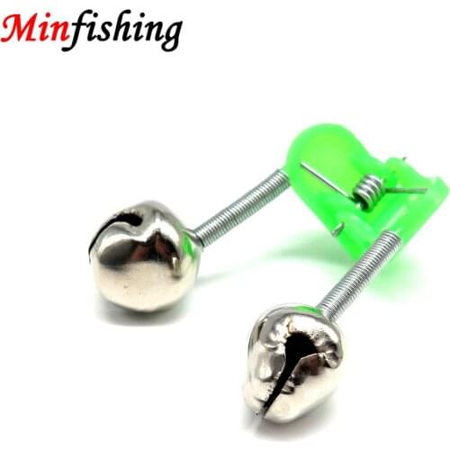 Minfishing 5 Pcs/Lot Plastic Green/Red Tip Clip Twin Bells Bite Alarm Fishing Accessories