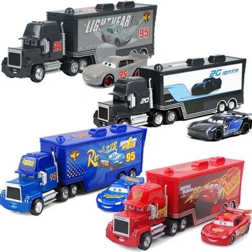 Disney Pixar Cars 2 3 Toys Lightning McQueen Jackson Storm Mack Uncle Truck 1:55 Diecast Model Car Toy Children Christmas Gift