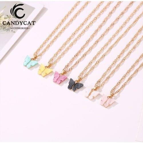 Fashion Statement Butterfly Gold Necklace For Women Necklaces Pendants Collares Mujer Jewelry Femme 2019 Bijoux Dropshipping