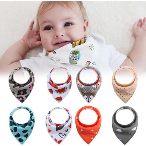 4Pcs Pure Cotton Baby Bibs Soft Absorbent Washable Double Layer Baby Triangle Bandana Drool Bibs Newborns Daily Accessories