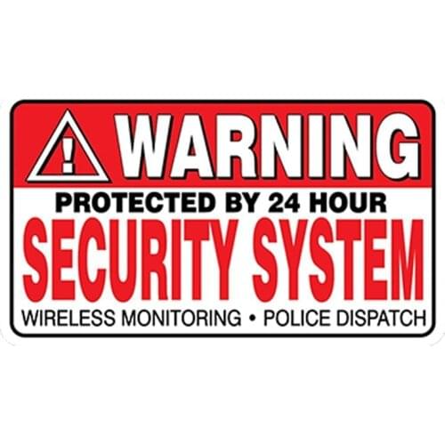 1 Pcs Car Styling WARNING Security System Stickers Home Alarm Decal Vinyl Window Bumper Waterproof Car Sticker 13cm X 8cm